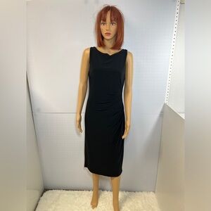 Lauren Ralph Lauren Black Classic LBD size 8, Sleeveless Ruched on one side